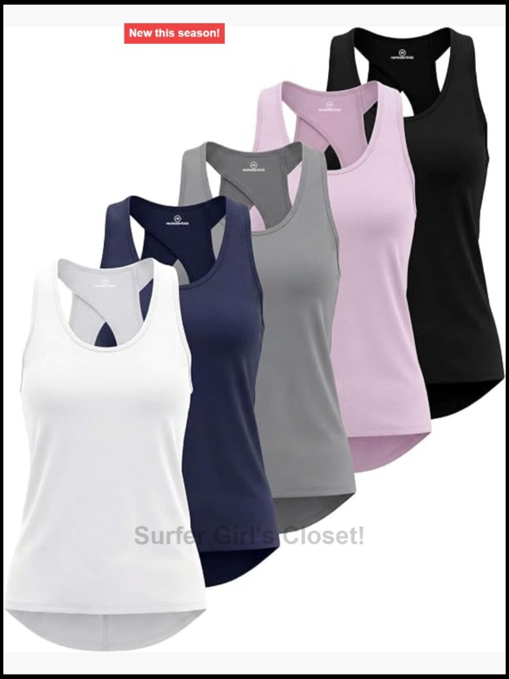 5 Pack Women's Tank Tops Open Back Racerback Athletic Shirts